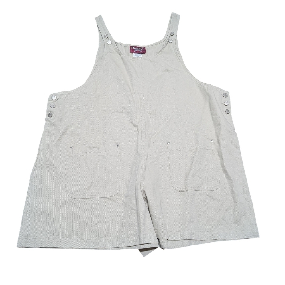 Vintage Denim & Co Button Shortalls Women's 3X